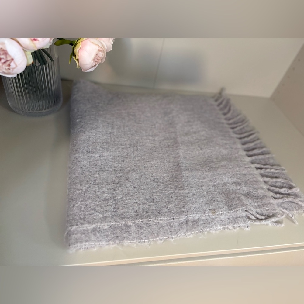 J. Crew Soft Gray Wool Blend Scarf